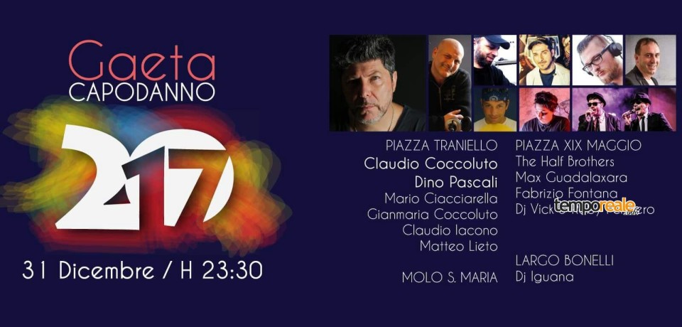 Gaeta Capitale del capodanno 2017 con “Glié Sciuscié” e Claudio Coccoluto. le altre iniziative in provincia di Latina