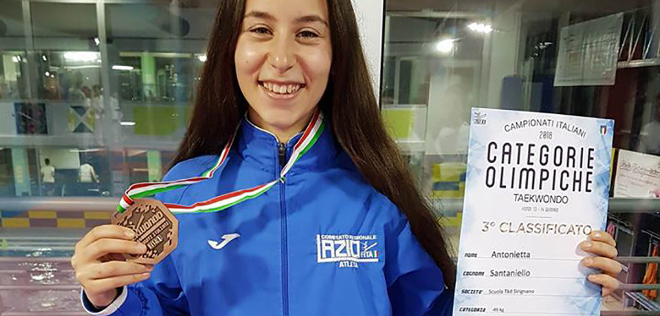 Taekwondo, Antonietta Santaniello di Minturno conquista la medaglia di bronzo