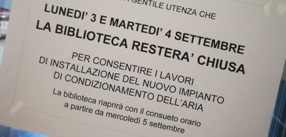 Formia / Biblioteca, il Comune decide di riparare i condizionatori