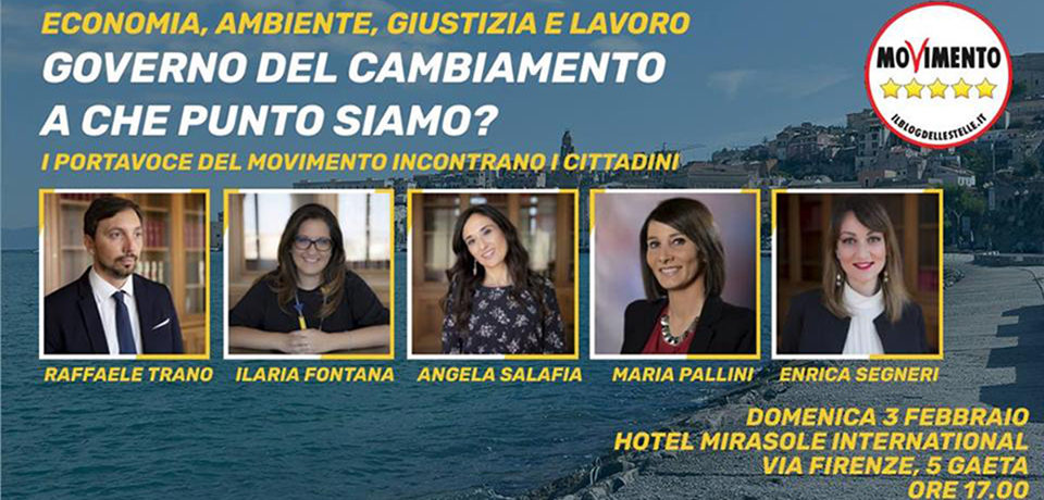 Gaeta / Convegno “Governo del Cambiamento: a che punto siamo?” all’Hotel Mirasole