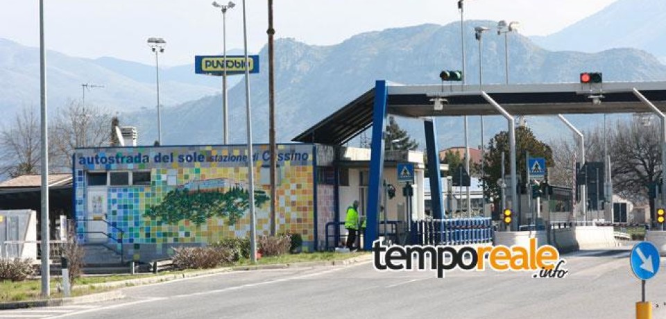 A1, casello autostradale di Cassino chiuso per lavori