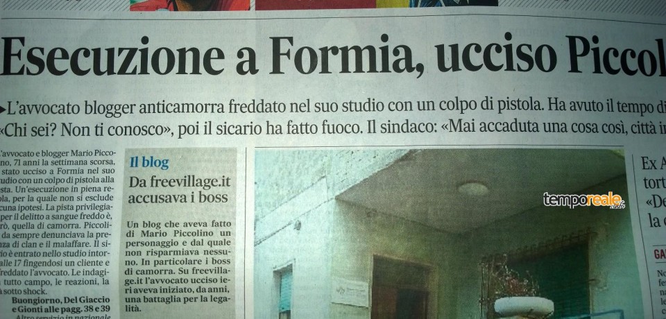 Formia / Omicidio Piccolino, “Shine on” crazy Mario