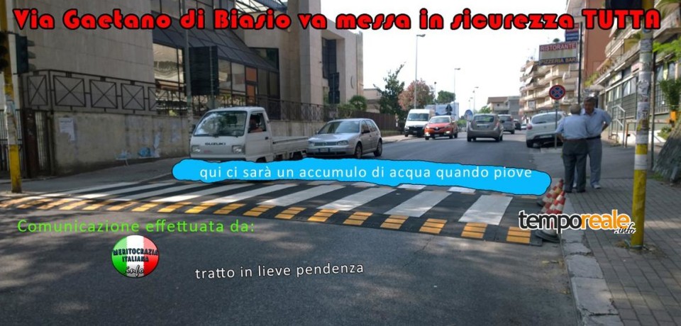 Cassino / Meritocrazia Italiana: “Via Gaetano di Biasio va messa tutta in sicurezza”