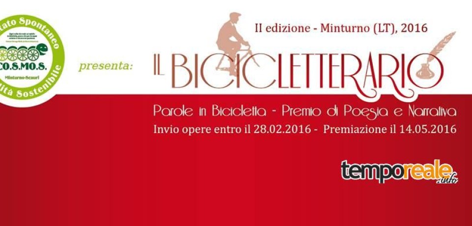 Minturno / Torna il Bicicletterario, II edizione del premio nazionale di narrativa dedicato alla bicicletta