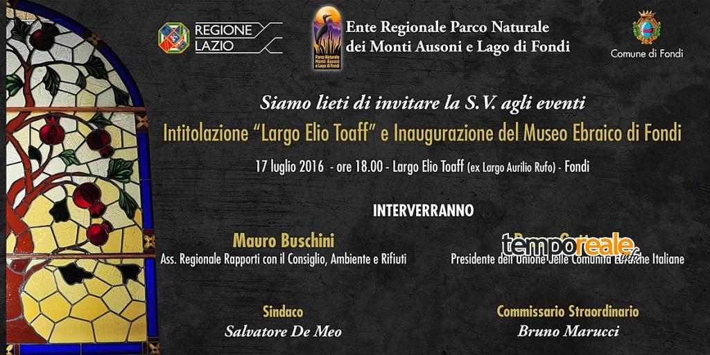 inaugurazione largo elio toaff museo ebraico fondi