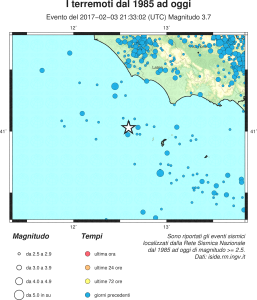 terremoti costa laziale dal 1985
