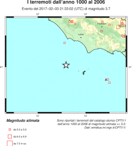terremoti lazio meridionale da anno 1000