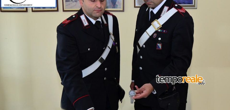 Rapina a Piedimonte San Germano, tre arresti ed alcuni orologi Rolex recuperati