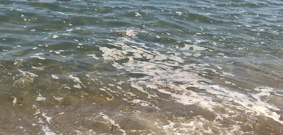 Scauri / Scia schiumosa e mare sporco, le segnalazioni dei bagnanti