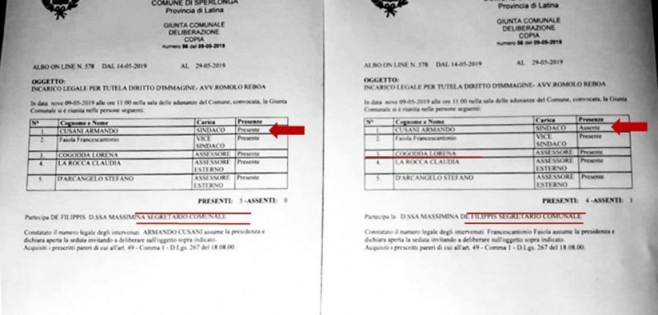Sperlonga / Doppia delibera pubblicata sull’albo pretorio, scoppia il caso
