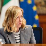 La premier Giorgia Meloni in conferenza stampa