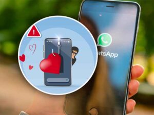 Telefono con cuore e segno di emergenza
