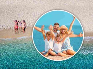 Famiglie sulla spiaggia