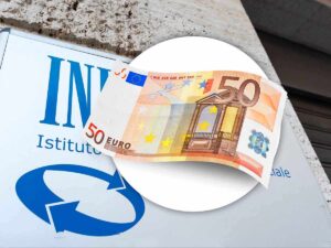 scritta Inps e 50 euro
