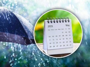 Ombrello e calendario maggio