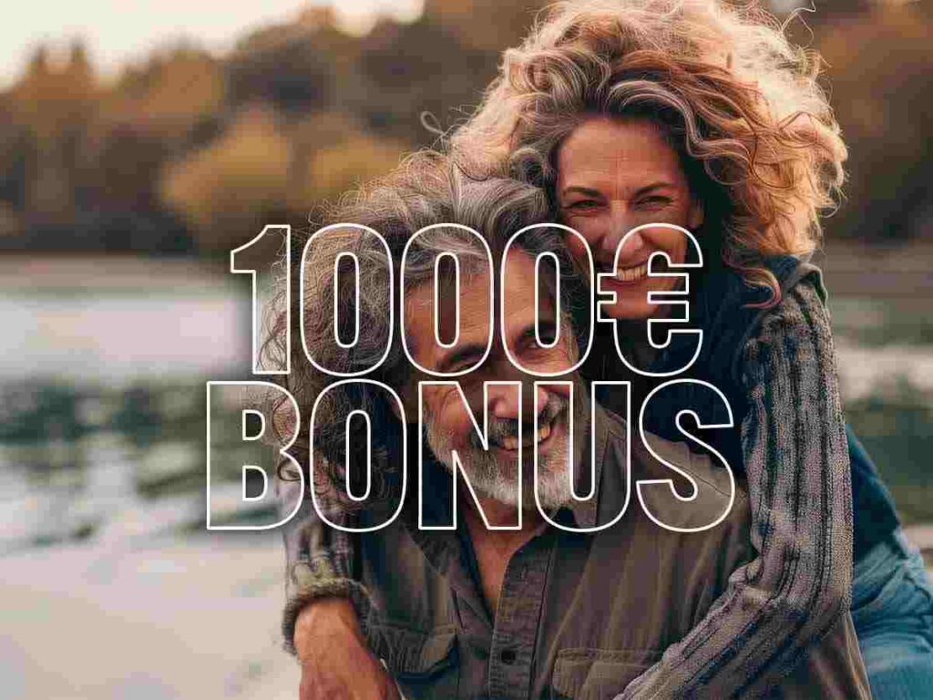 scritta 1.000€ bonus con dietro due persone che si abbracciano