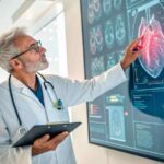 persona che fa dei test medici