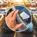 multa sul parabrezza con dietro auto parcheggiate