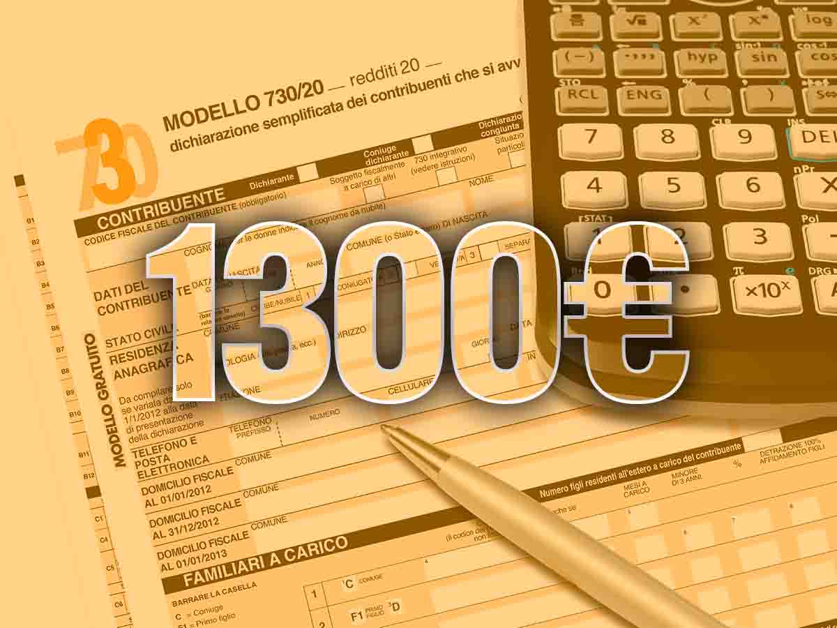 Modelli 730 con logo dei 1300 euro in sovraimpressione
