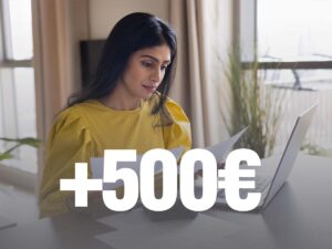 500 euro con una donna dietro