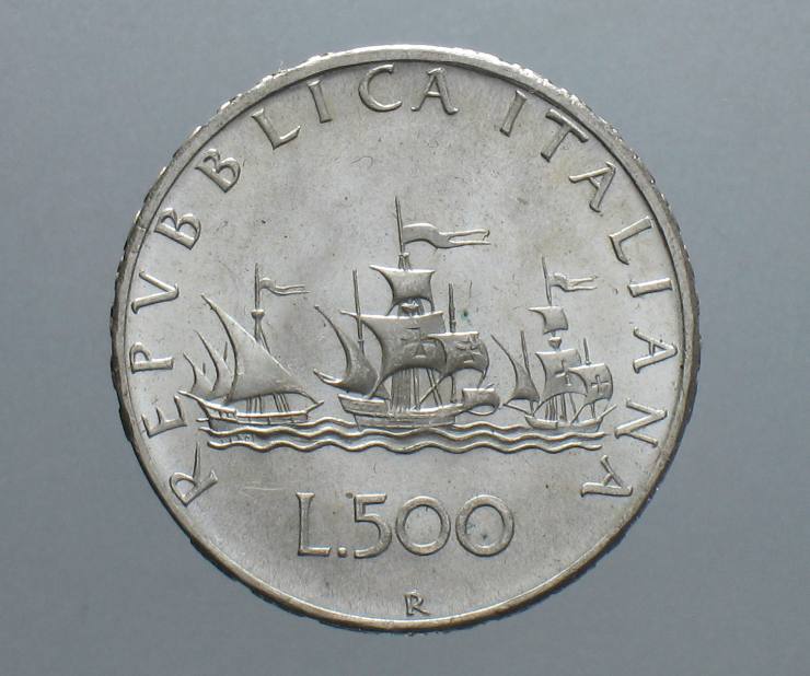 moneta 500 lire caravelle