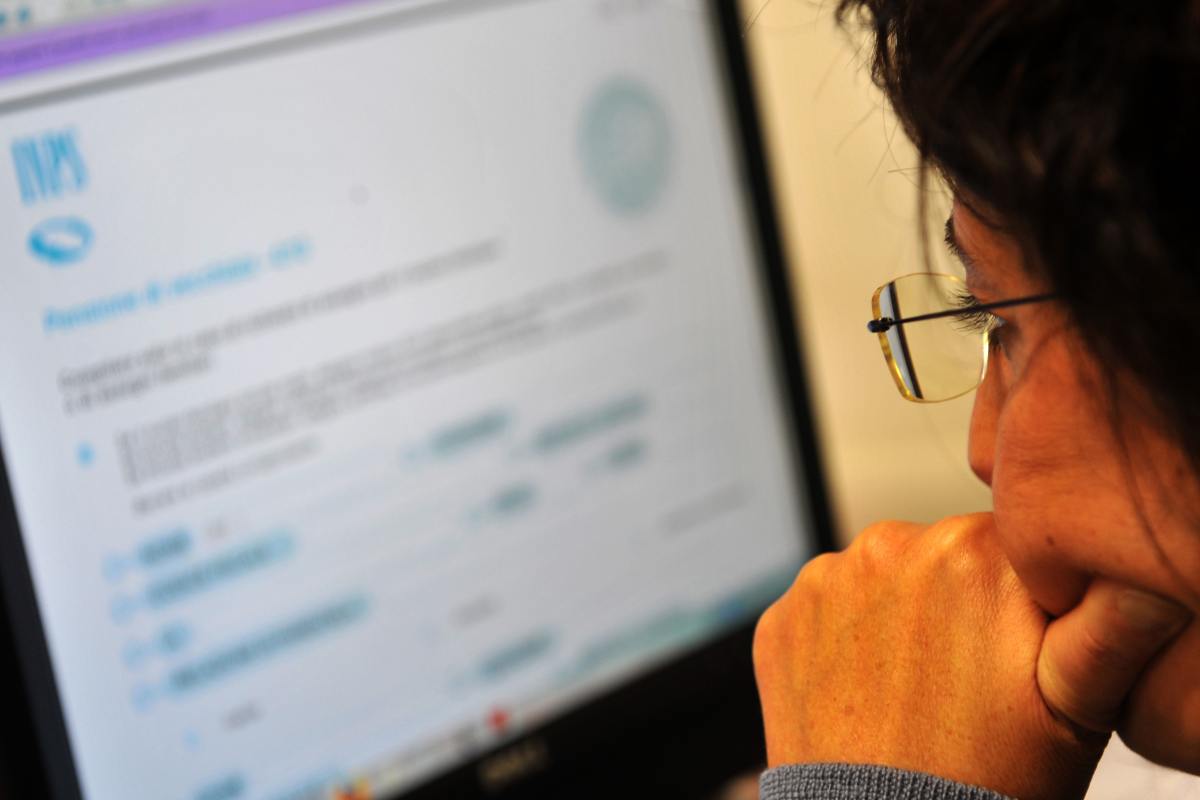 Schermata del sito internet dell'INPS