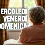 mercoledi venerdi domenica e accanto una signora