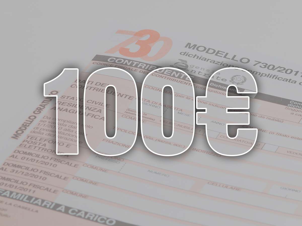 Modello 730 e scritta bonus 100 euro
