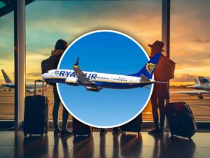 aereo Ryanair in un cerchio