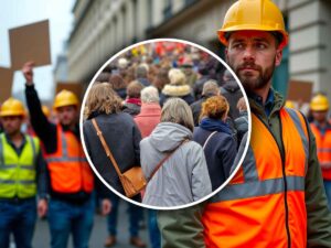 sciopero con proteste dipendenti