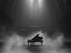 simbolo lutto con pianoforte