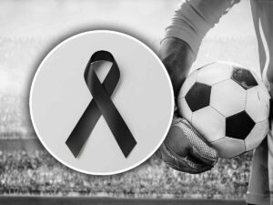 pallone con simbolo lutto