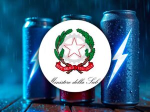 logo ministero della salute con dietro tre lattine