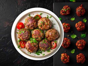 polpette vegetali nel piatto
