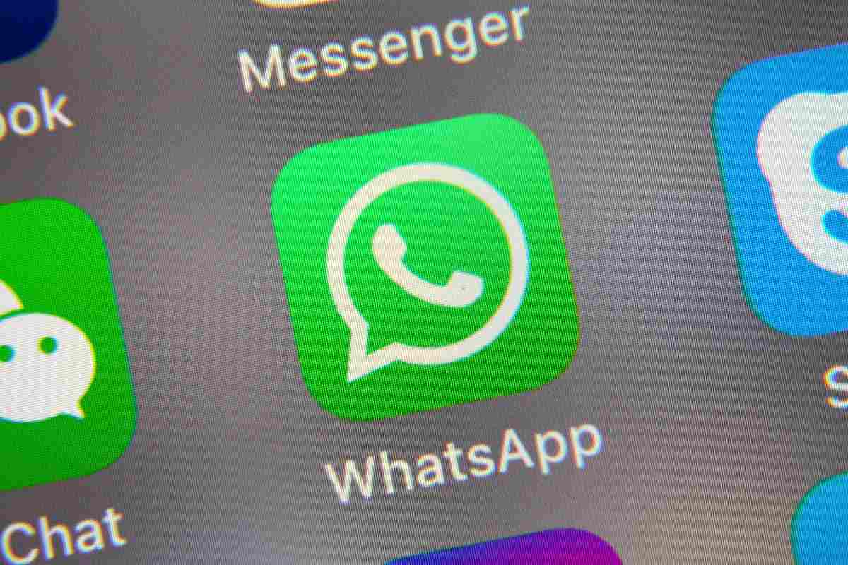 Logo WhatsApp su una schermata cellulare