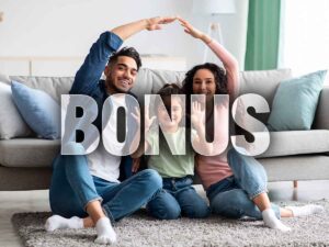 la scritta con bonus e le famiglie