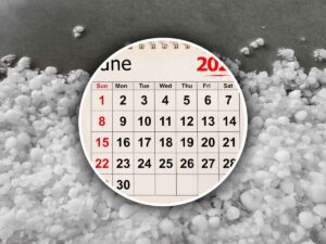 Grandine e calendario di giugno