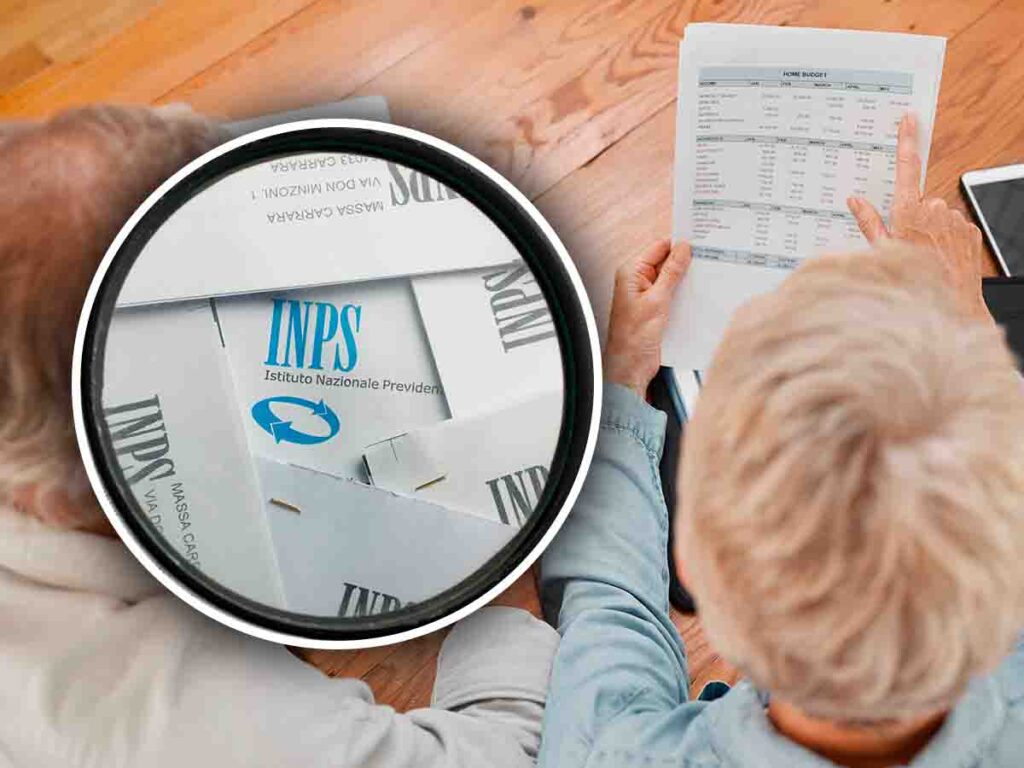 Inps e persona che vede tasse