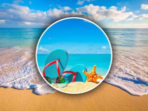 Mare, infradito e stelle marine