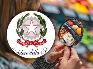 Ministero con alimenti accanto