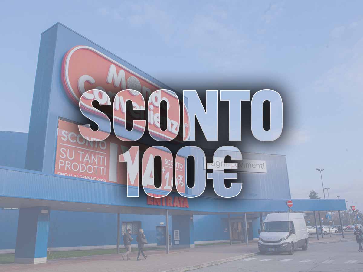 scritta Sconto 100 Euro