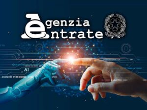 logo Agenzia delle Entrate con due mani che si toccano