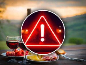 Simbolo emergenza con cibo
