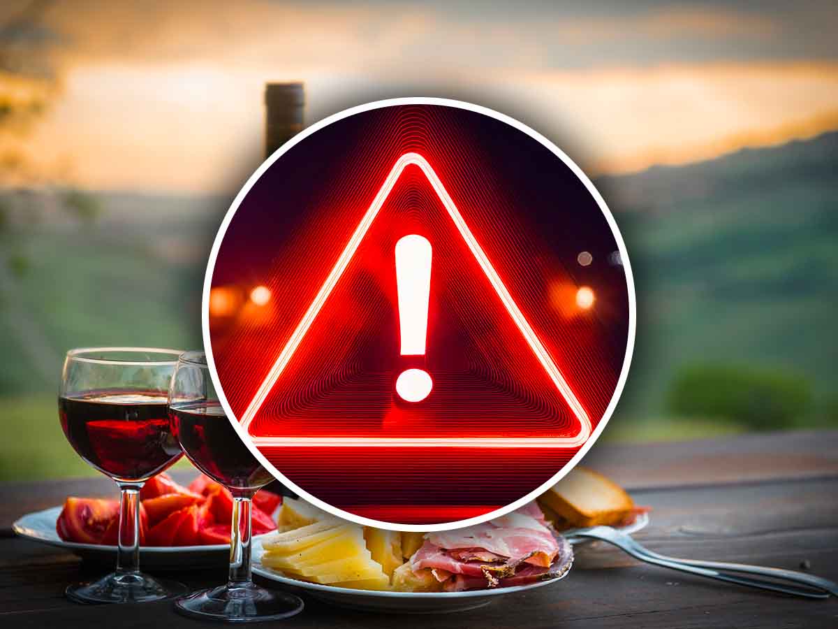 Simbolo emergenza con cibo