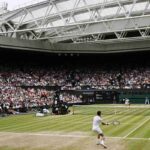 una partita di tennis a Wimbledon