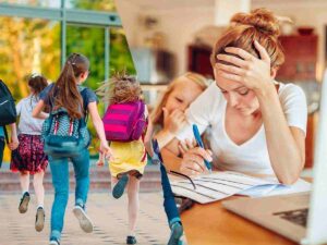 Bambini che vanno a scuola