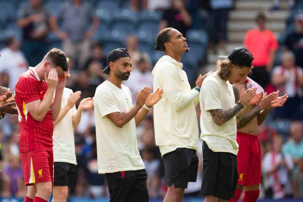 Liverpool giocatori che piangono