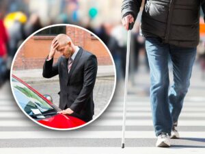 un automobilista con la multa sul parabrezza