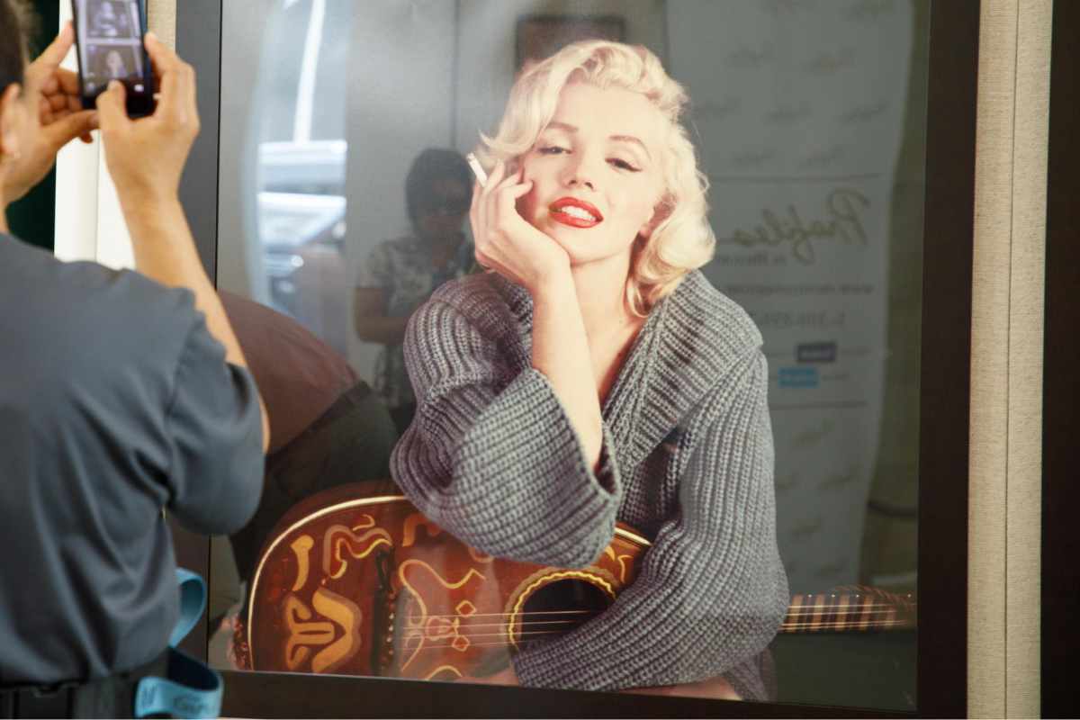 Marilyn Monroe in una immagine in mostra