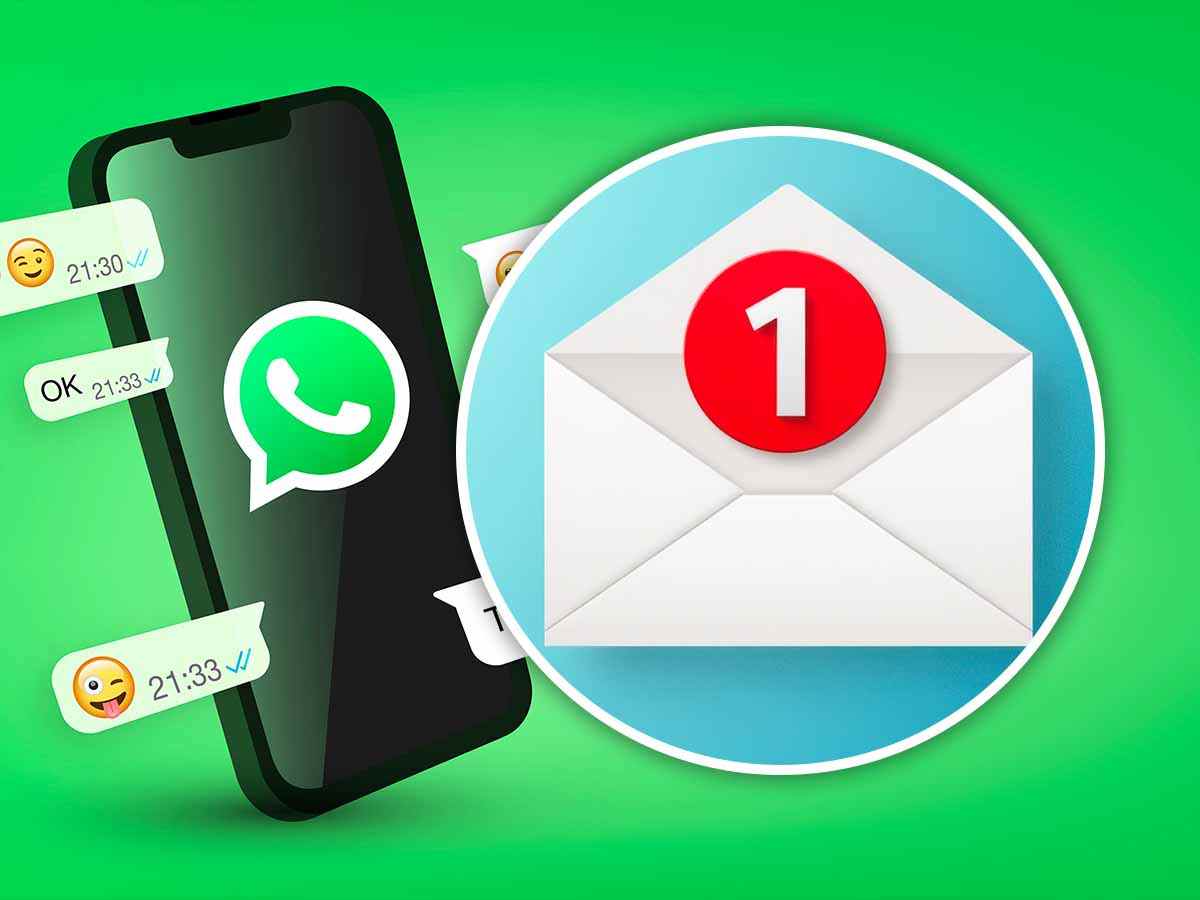 la notifica di un messaggio ricevuto con vicino un telefono con logo WhatsApp